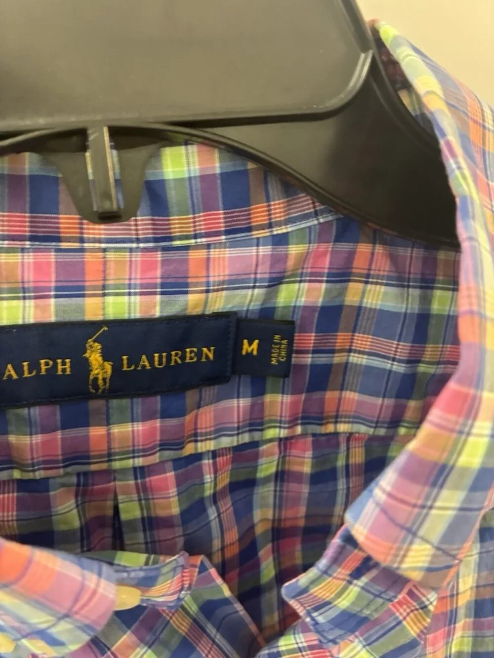 Ralph Lauren Shirt Men's Medium‎ Multicolor Check Long Sleeve Button Up